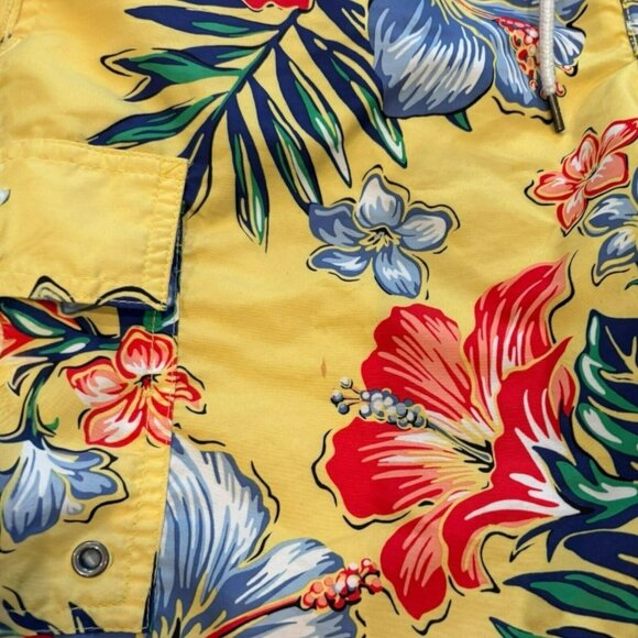 Polo Ralph Lauren Kailua Swim Trunks Resortwear White Lotus Floral Mens M - Picture 3 of 6